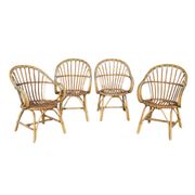 Set of 4 rattan armchairs from the 1960s, France.