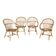 Set of 4 rattan armchairs from the 1960s, France.