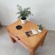 Vintage side table in bamboo and rattan from the 1970s.