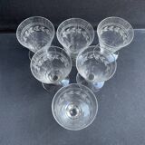 6 port glasses – guilloché crystal – art deco