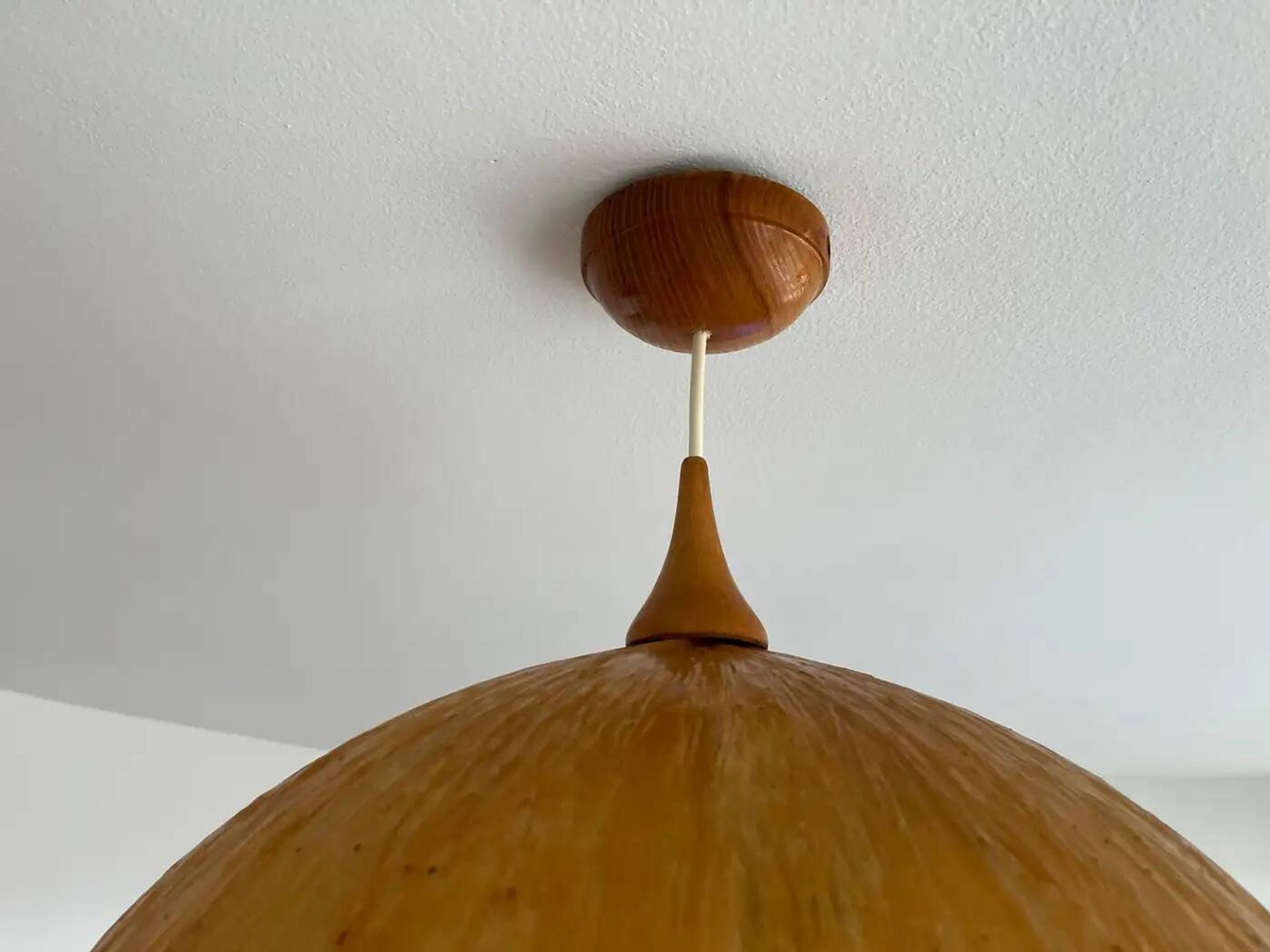 Beautiful design midcentury cocoon resin pendant, 1950s