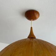 Beautiful design midcentury cocoon resin pendant, 1950s