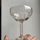 Set of 9 champagne glasses in crystal engraved 30s