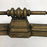 Lot of a pair of chenets and front of gilded bronze fireplace, nineteenth