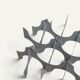 Minimalist sculptural coffee table in metal and glass – 1970