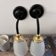 Pair of glass and ceramic wall lights