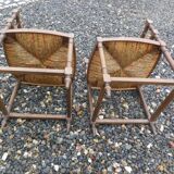 Lot chaise d'angles paillées