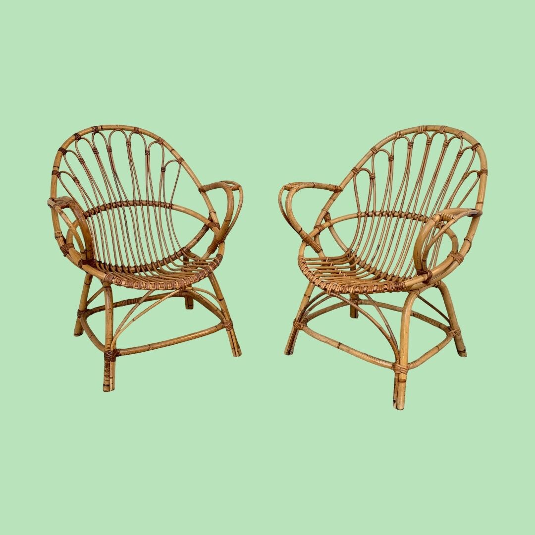 Pair of vintage shell armchairs 1950