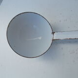 Vintage white enamelled ladle