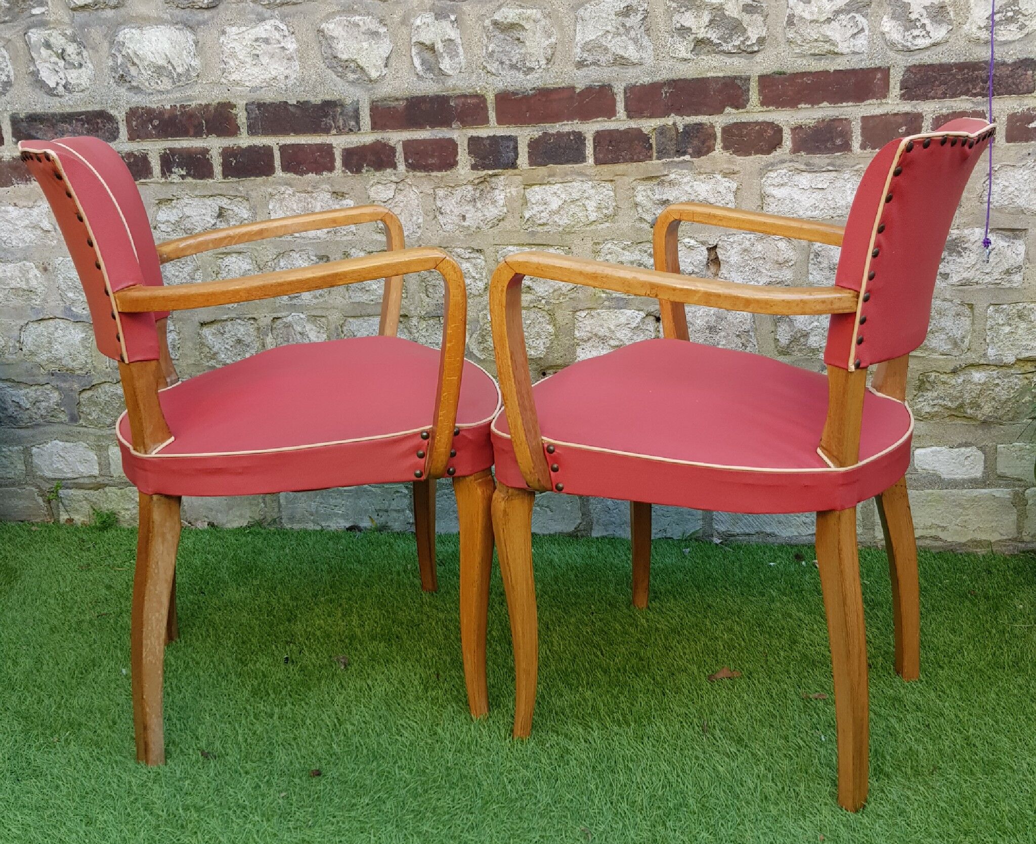 Fauteuils bridge moustache 1950