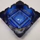 Vintage blue glass ashtray from the 80s