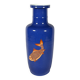 China, 19th century porcelain vase with a carp design on a blue background