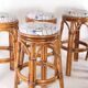 Set of 6 rattan stools