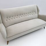 Canapé en velours moderne du milieu du siècle attribué à Gio Ponti pour ISA, années 1950