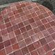 Round coffee table in terracotta zellige – handcrafted Moroccan production