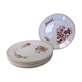 Set of 6 vintage Sarreguemines Danish porcelain dinner plates
