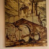 Wooden screen gilded with leaf