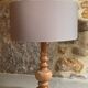 Wooden lamp foot turned vintage 1970
