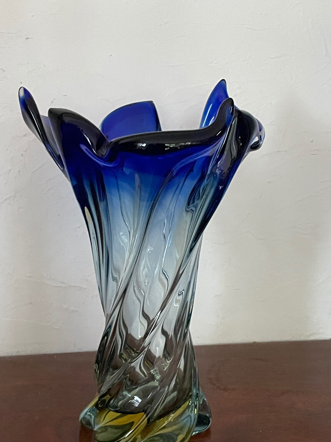 Vintage Murano twisted vase