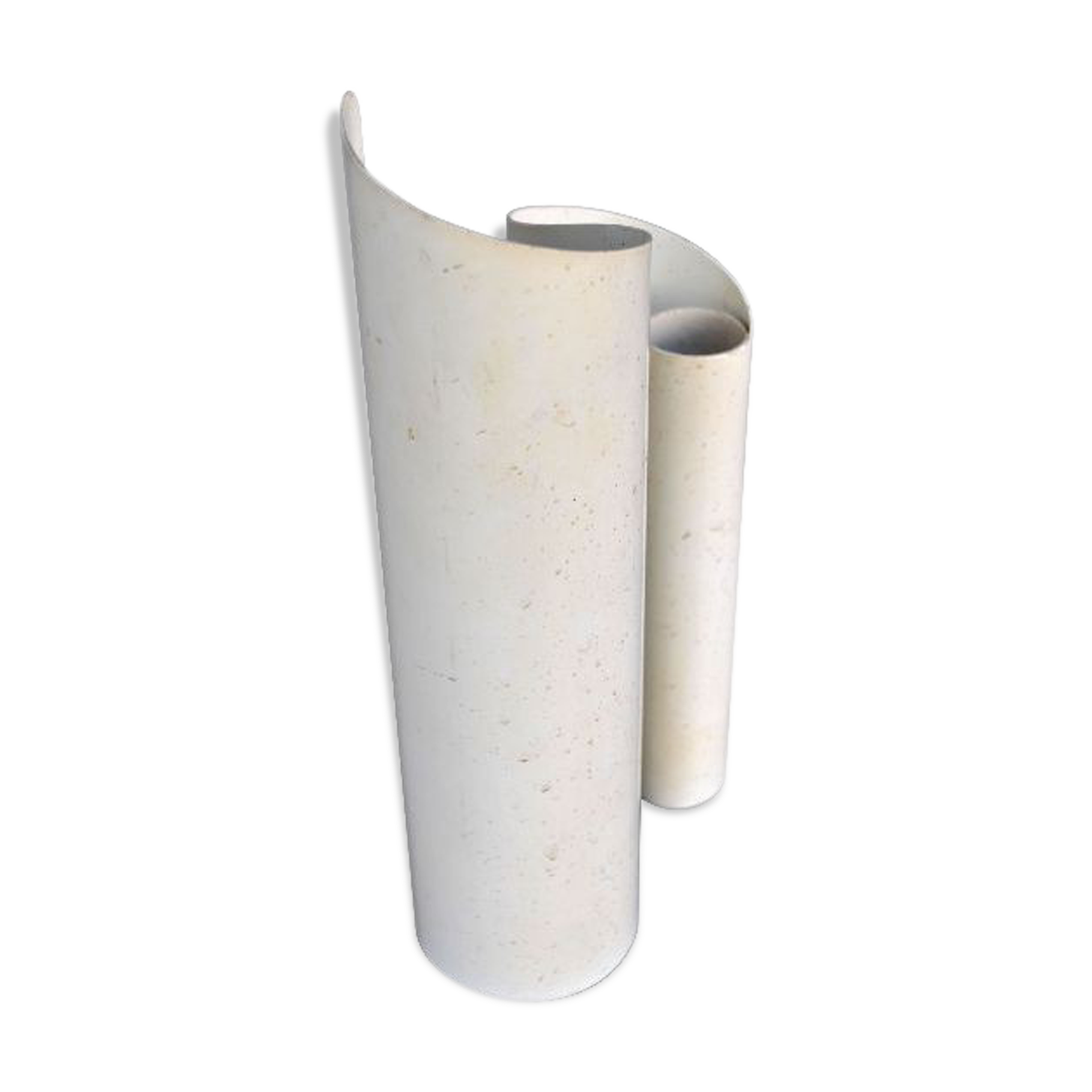 Vase design vintage 1970 métal ondulé peint