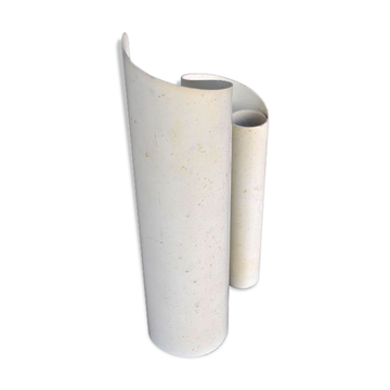 Vase vintage 1970 painted corrugated metal design