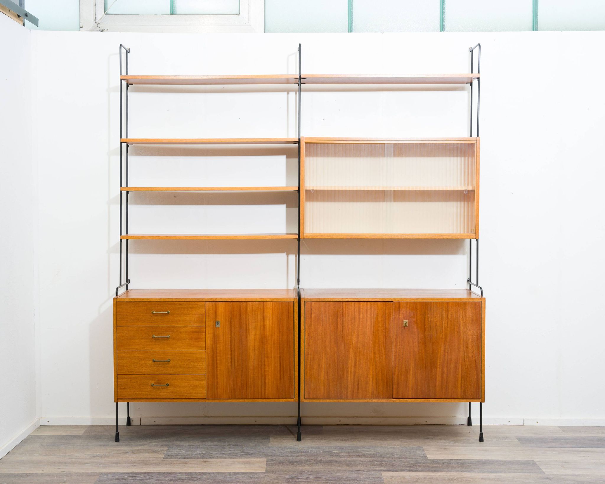Mid-century teak shelf, designed by Hilker for Omnia, Germany, 1960s