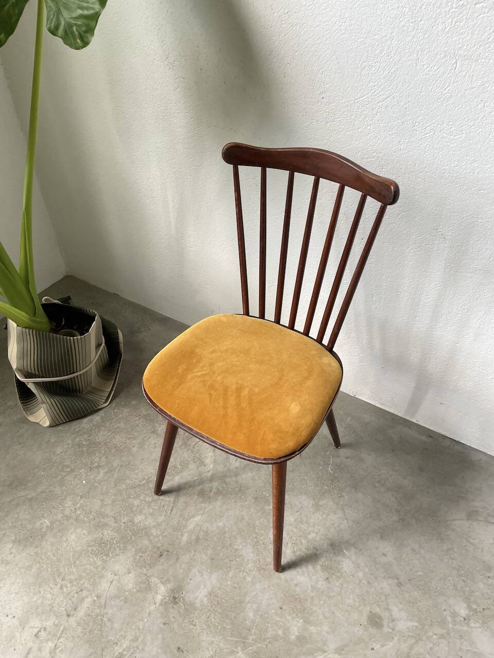 Baumann “Minuet” chair with yellow seat