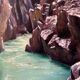 HST painting "Grand canyon of the Verdon Gorges" signed Lecompte + frame