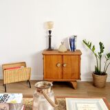 Low sideboard 2 doors art deco oak