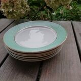Set of mismatched mint green plates