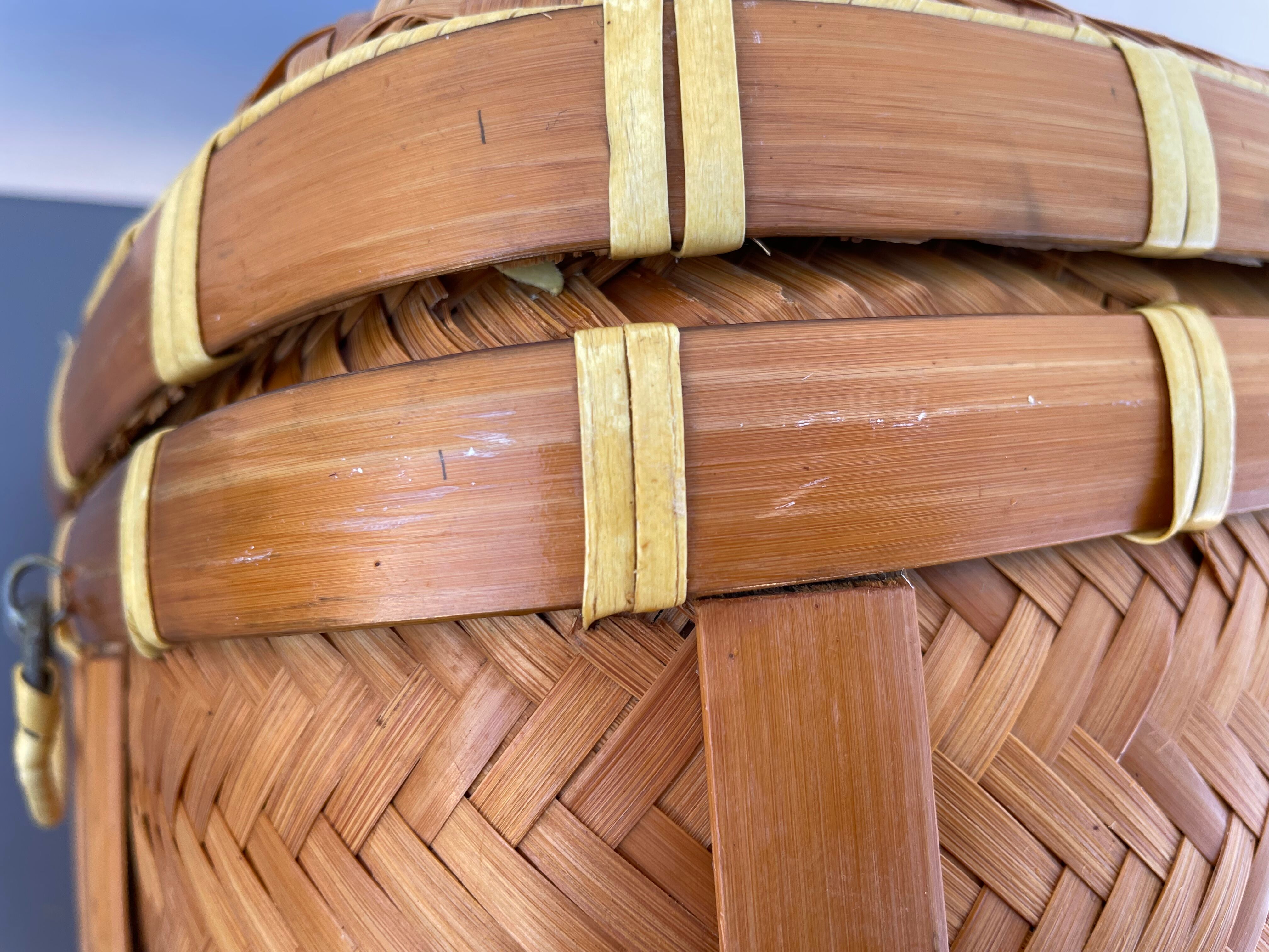 Woven rattan trunk