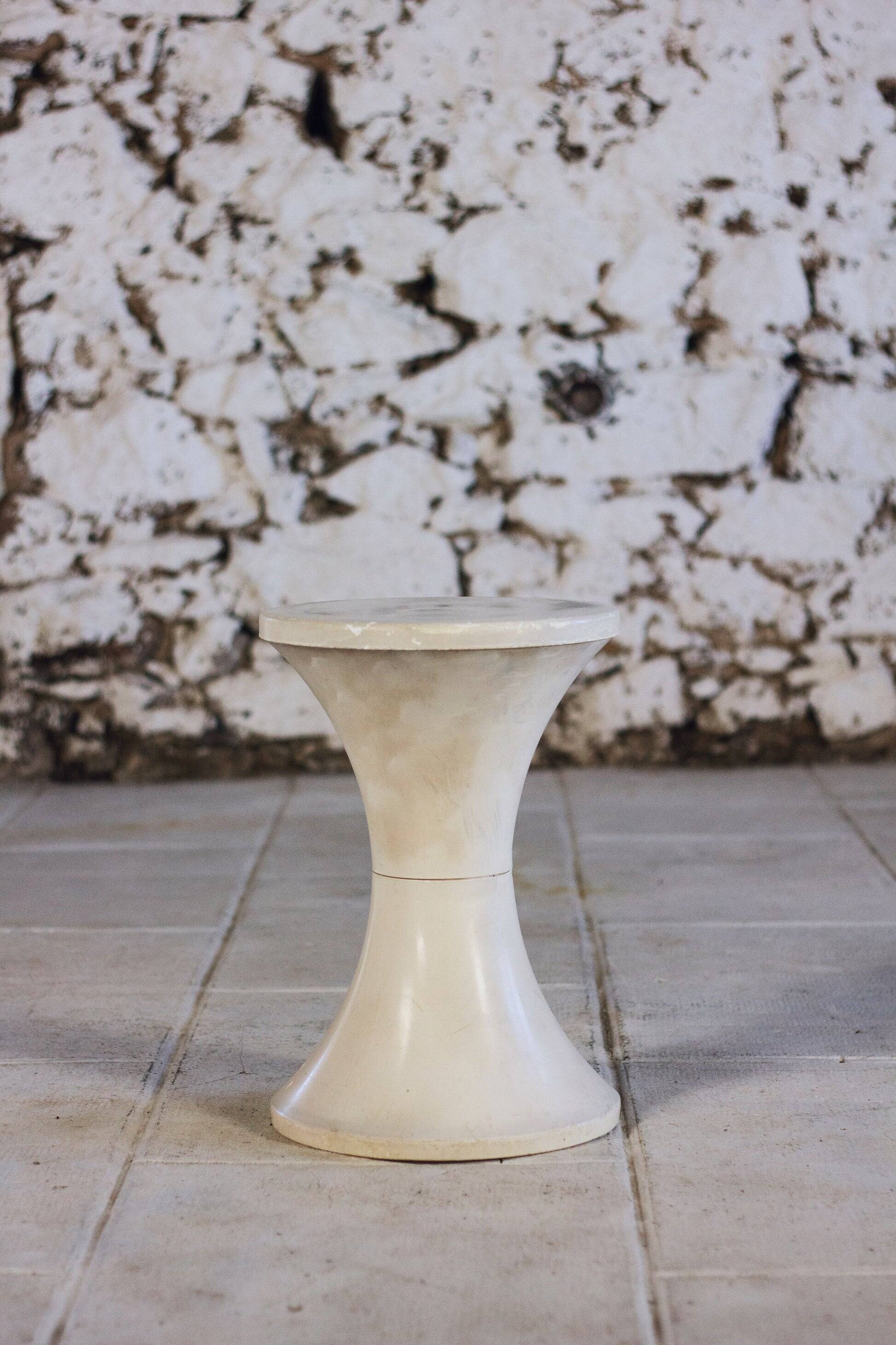 White Tam Tam stool by Henri Massonnet for Stamp, 1970