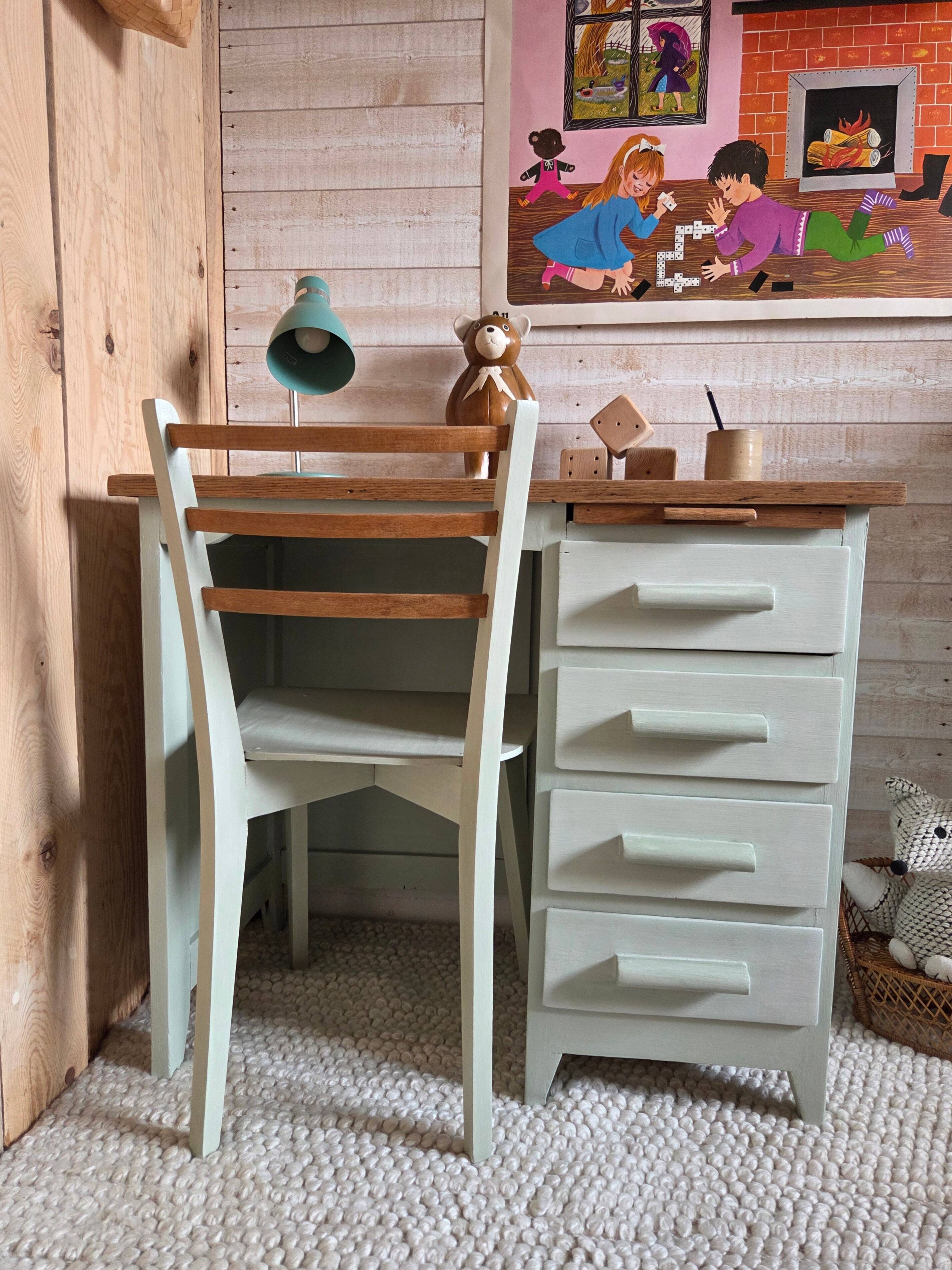 Vintage children's desk with chair