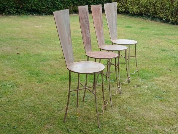Set de 4 chaises métalliques, XXème