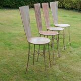Set de 4 chaises métalliques, XXème
