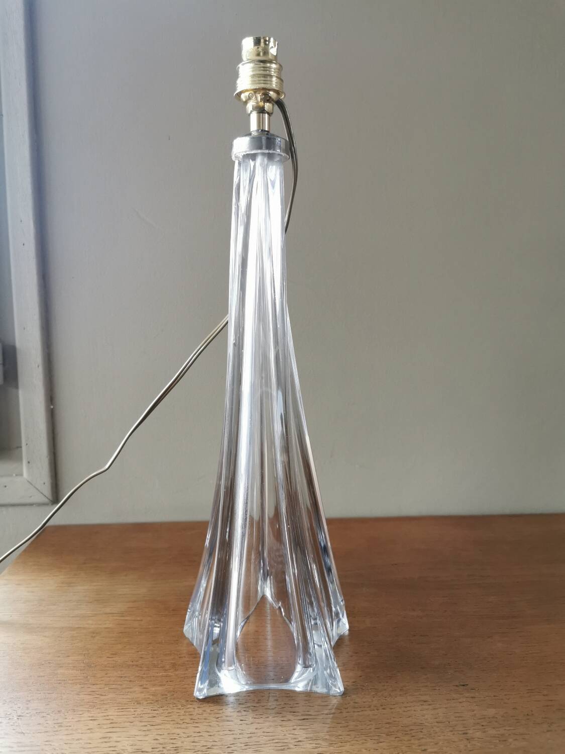 Large vintage crystal lamp base