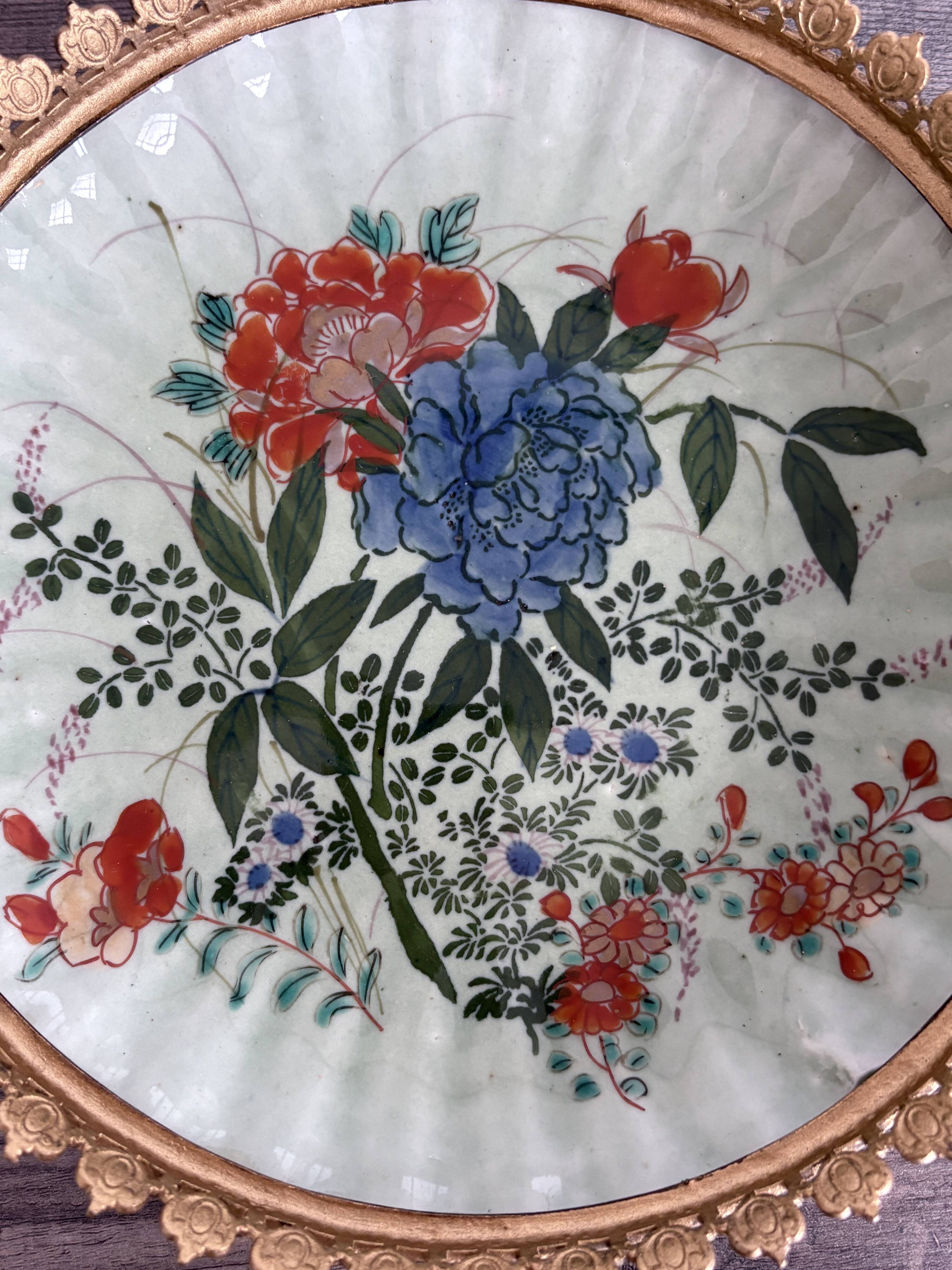 Antique celadon porcelain bowl mounted in gilded bronze, 19th century.