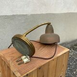 Antique desk lamp in gold metal Aluminor France vintage