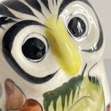 Duo de hiboux en céramique artisanale vintage