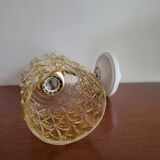 Brass wall lamp and molded glass