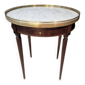 Table bouillotte en acajou, - marbre