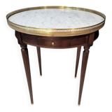 Mahogany bouillotte table, marble top