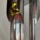 Chrome metal pendant lamp from the 1970s