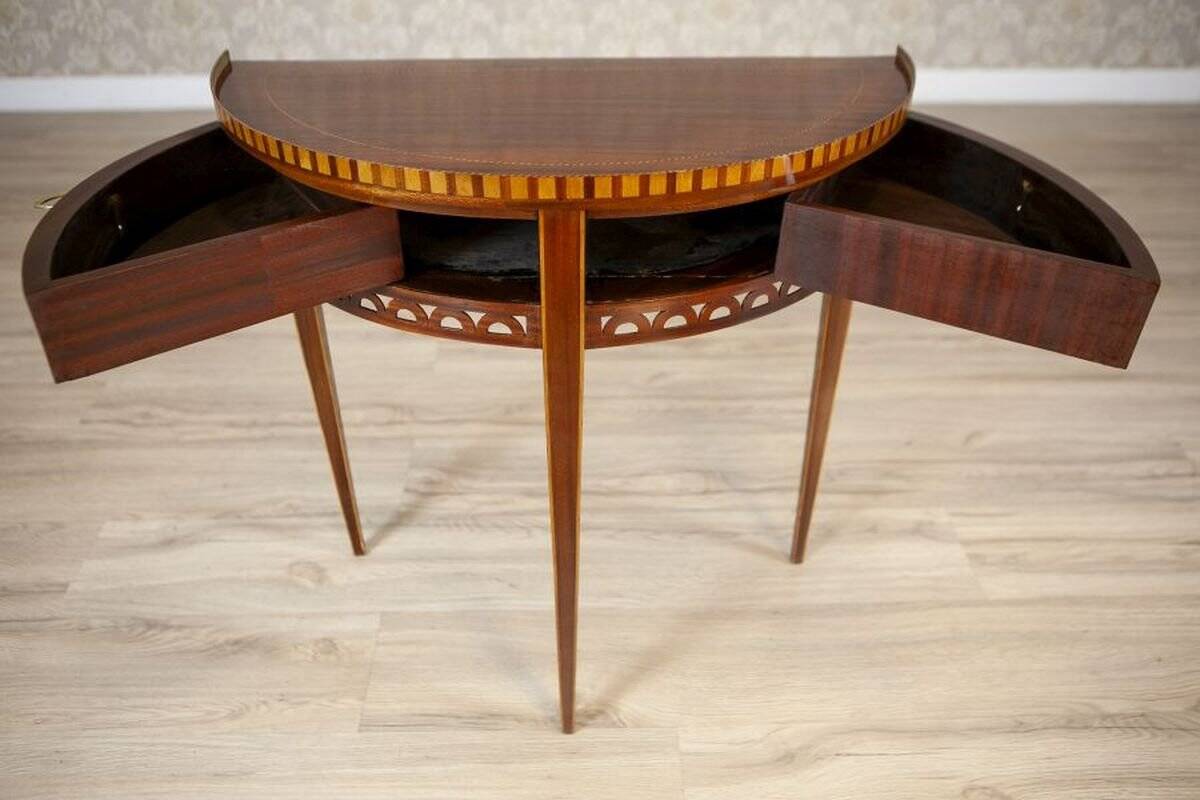 Semi-Circular Mahogany Wall Table, Early 20th Century