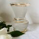 Vase en verre granité blanc, liseré doré, années 50