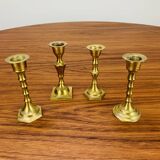4 bougeoirs laiton doré vintage