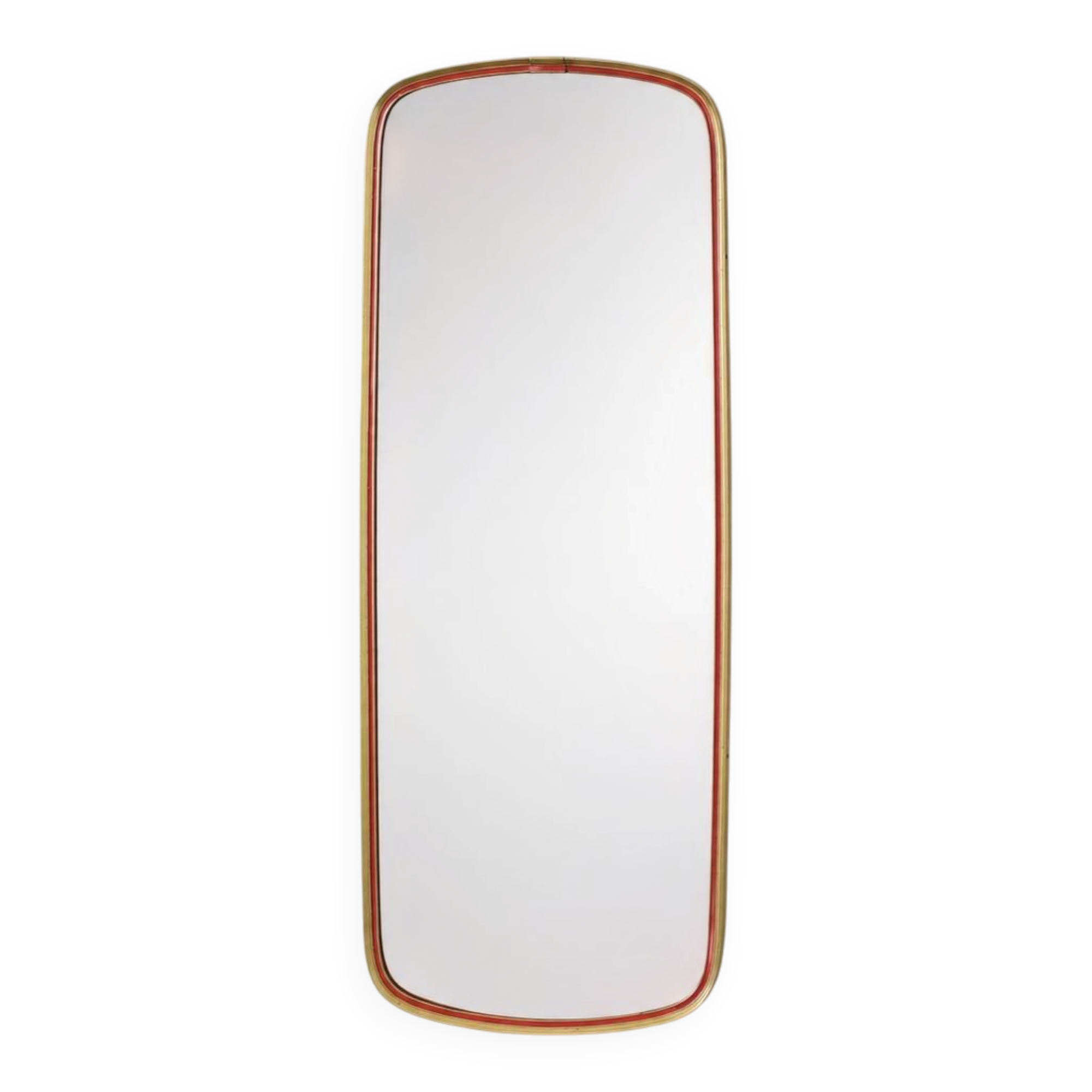 Miroir doré et rouge, années 1960