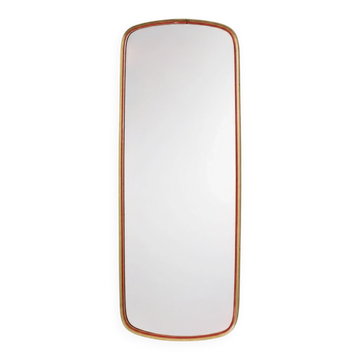 Mid-Century Gold and Red Mirror, 1960s