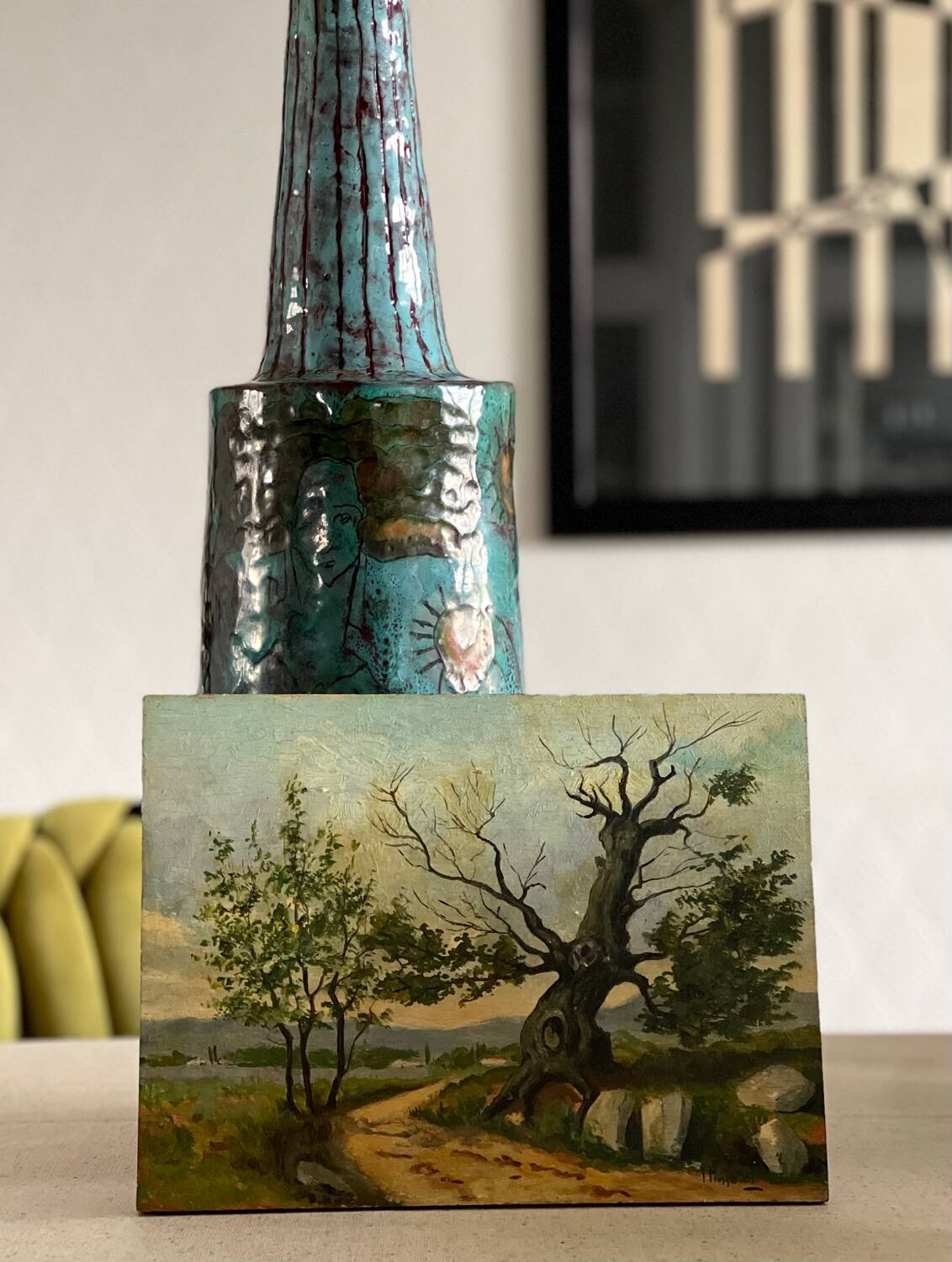 Small painting on wood.