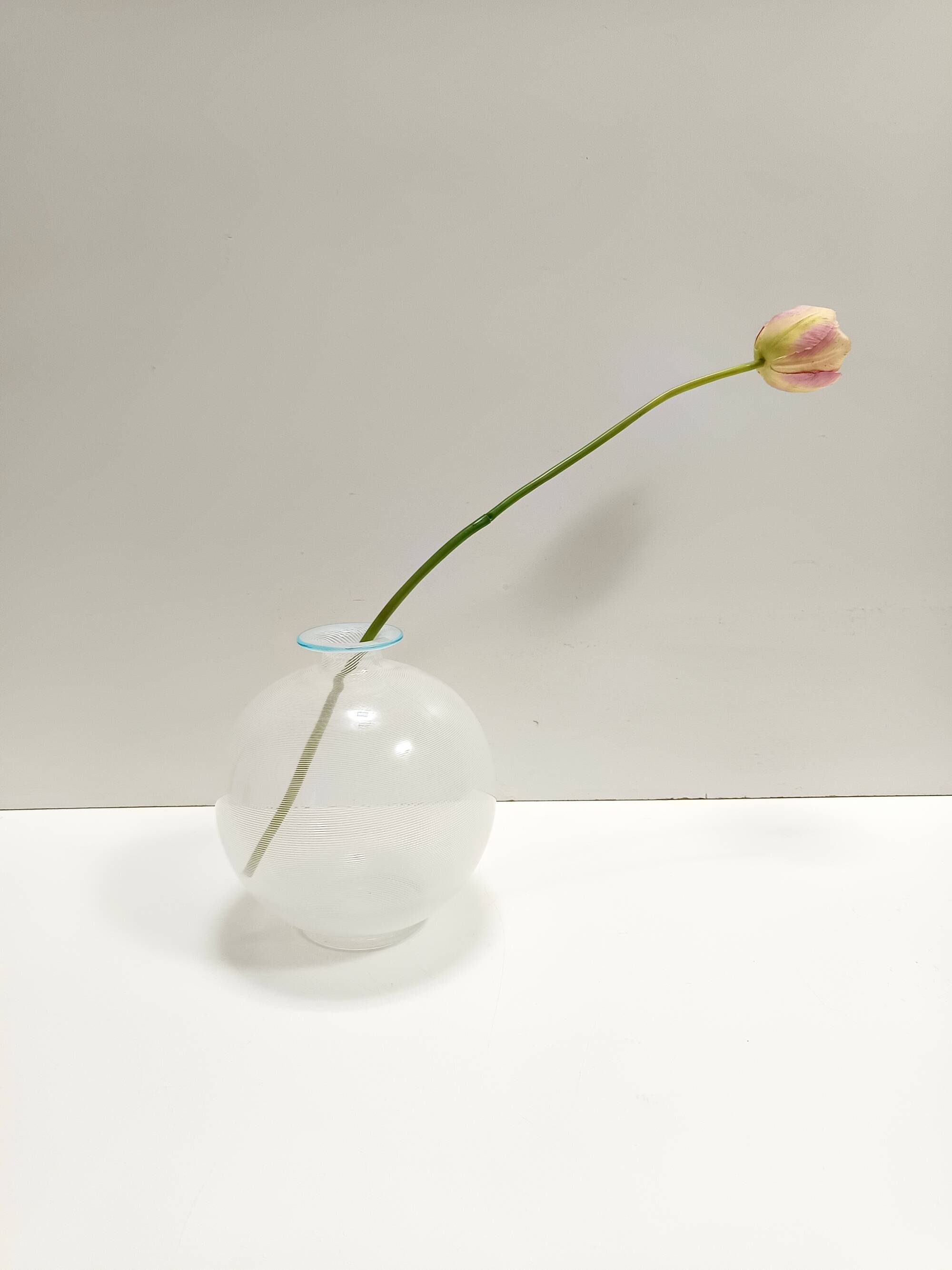 Murano Glass Vase by Ercole Barovier for Barovier & Toso with White Canes,